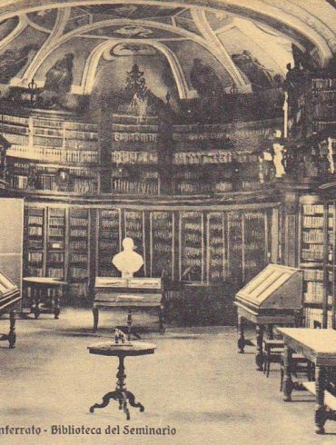 Biblioteca del seminario di casale monferrato. cartolina 1911.