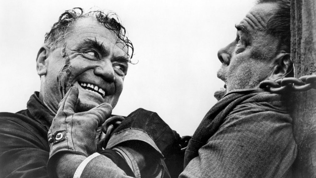 Ernest Borgnine e Lee Marvin in L'imperatore del Nord . Film del 1973 diretto da Robert Aldrich