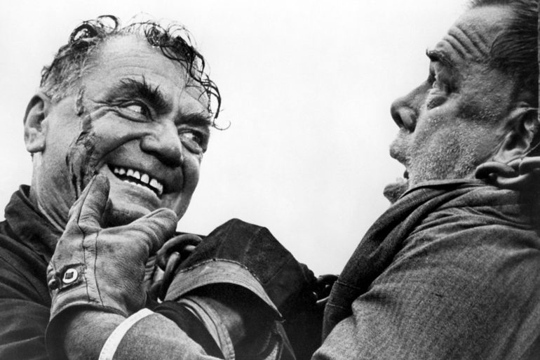 Ernest Borgnine e Lee Marvin in L'imperatore del Nord . Film del 1973 diretto da Robert Aldrich