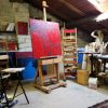 Nell'atelier di Camillo Francia. Cavalletto e tela