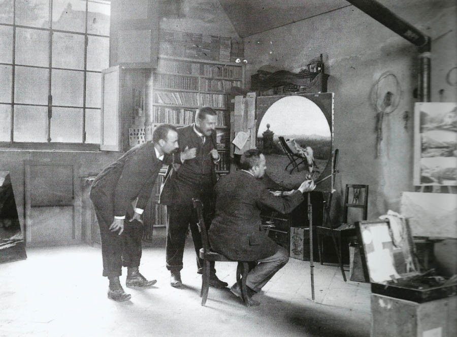 La fotografia di Francesco Negri nello studio di Morbelli. 1896.