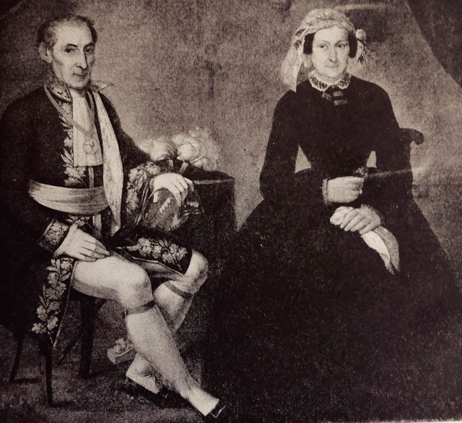 Gian Giacomo Francia e la seconda moglie Candida. Ritratto di Ivaldi. 1850